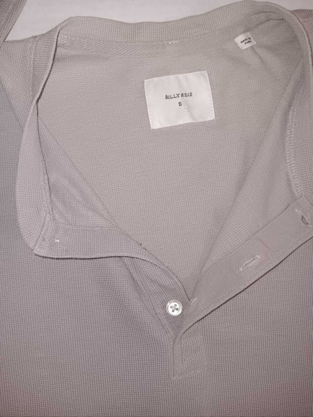 BILLY REID MINI WAFFLE HENLEY MID-WEIGHT SMALL TOP/SHIRT - Picture 4 of 9